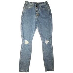 WeWoreWhat The Danielle High Rise Vintage Straight Jeans NWT 25 Button Fly